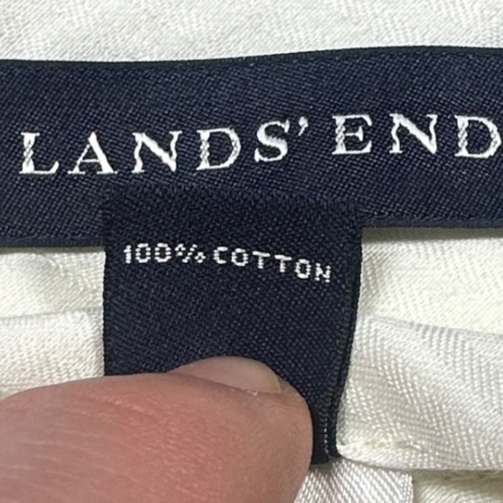 Lands' End Dress Pants Mens 44 Long Blue‎ Pleated Cotton Chinos Trousers - Picture 9 of 9